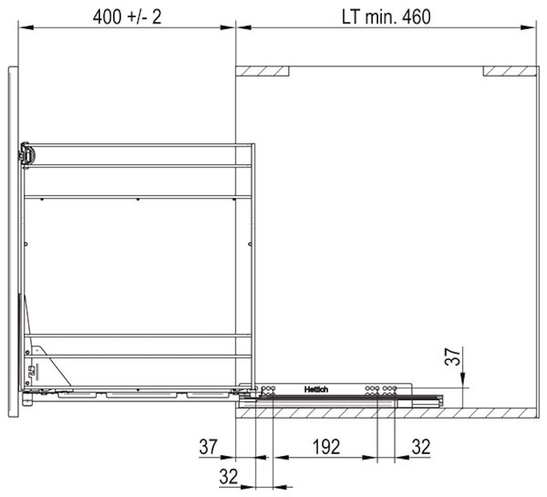 Unterschrank Elbing Front- mit Metallkorb Korpusfarbe wählbar stone grey (Elbing) Feldmann-Wohnen und 40cm 1-türig