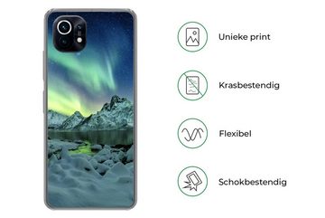MuchoWow Handyhülle Meer - Eis - Nordlicht - Winter - Natur, Phone Case, Handyhülle Xiaomi Mi 11, Silikon, Schutzhülle
