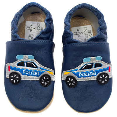 HOBEA-Germany Kitaschuhe Polizeiauto dunkelblau 20/21 (12 - 18 Monate) Lauflernschuh