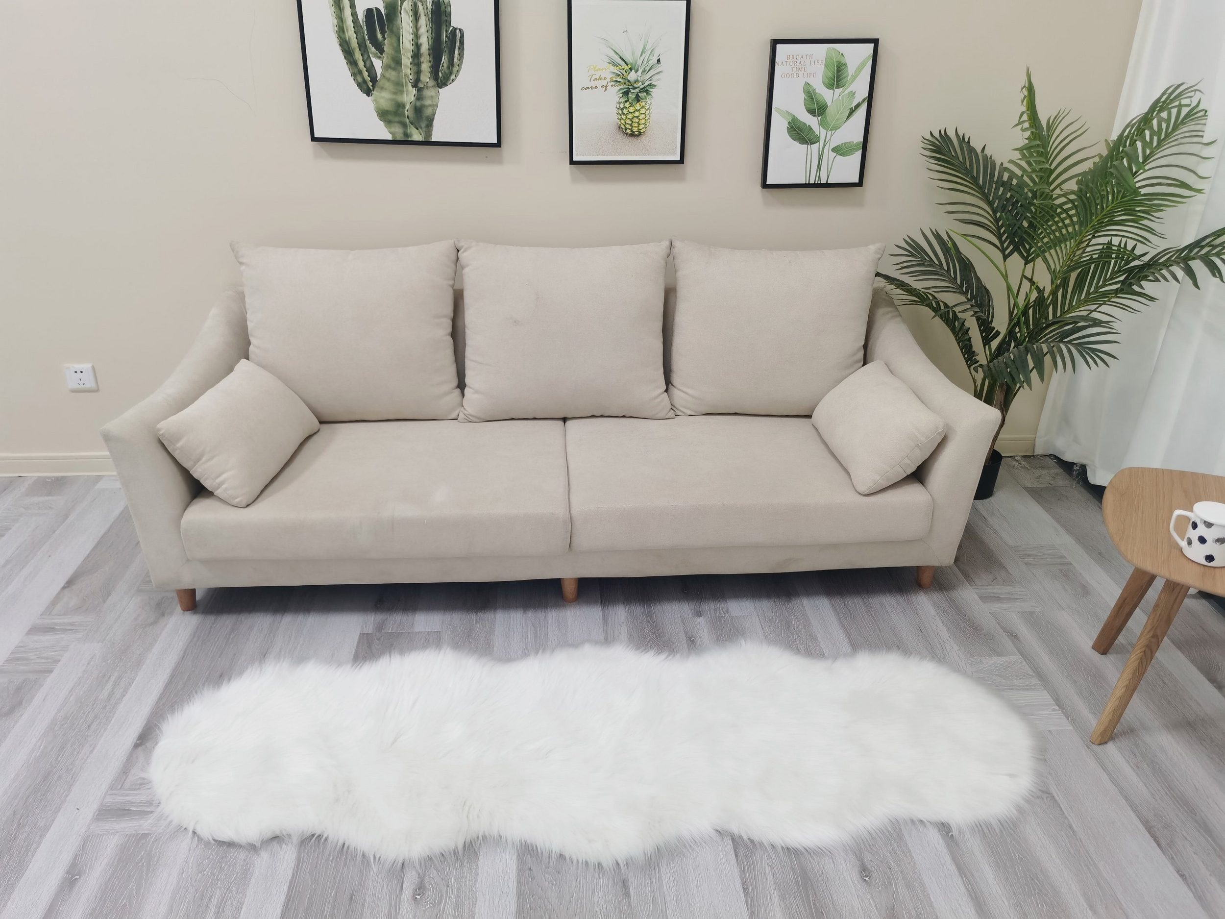 Elegear Fellteppich Fellteppich Wollimitat Kunstfell, Hochflor-Teppich günstig online kaufen
