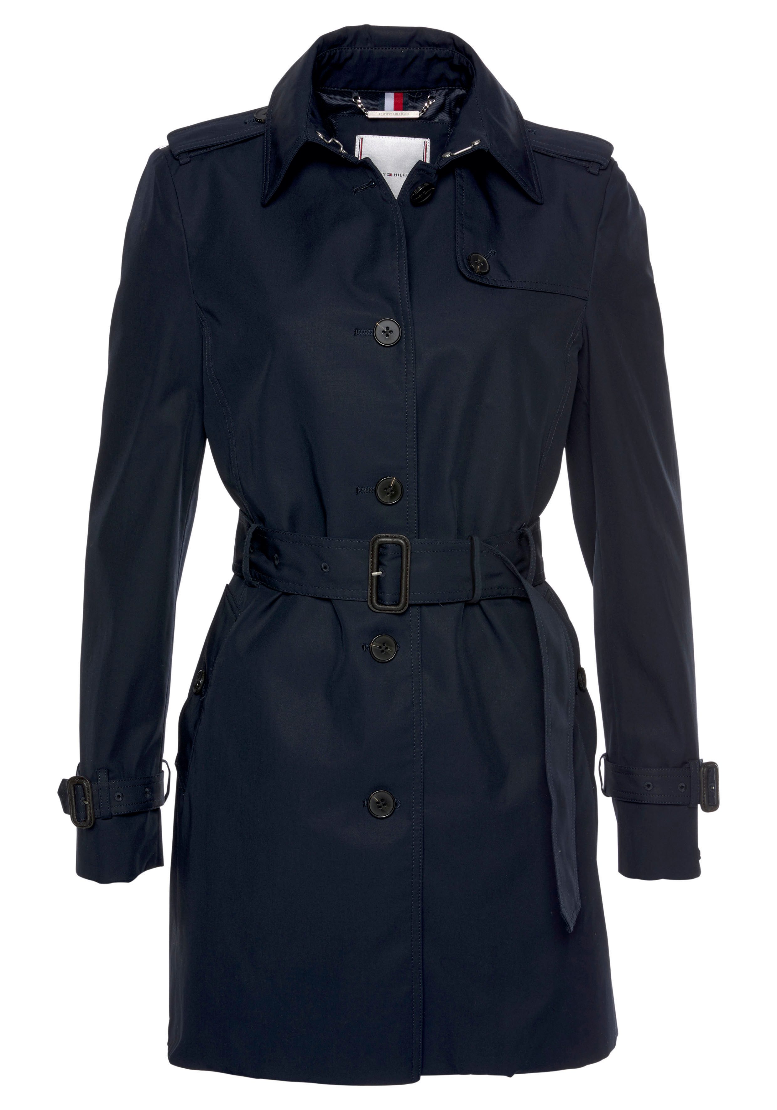 Tommy Hilfiger Langjacke HERITAGE SINGLE BREASTED TRENCH mit den typischen Trenchcoat-Details