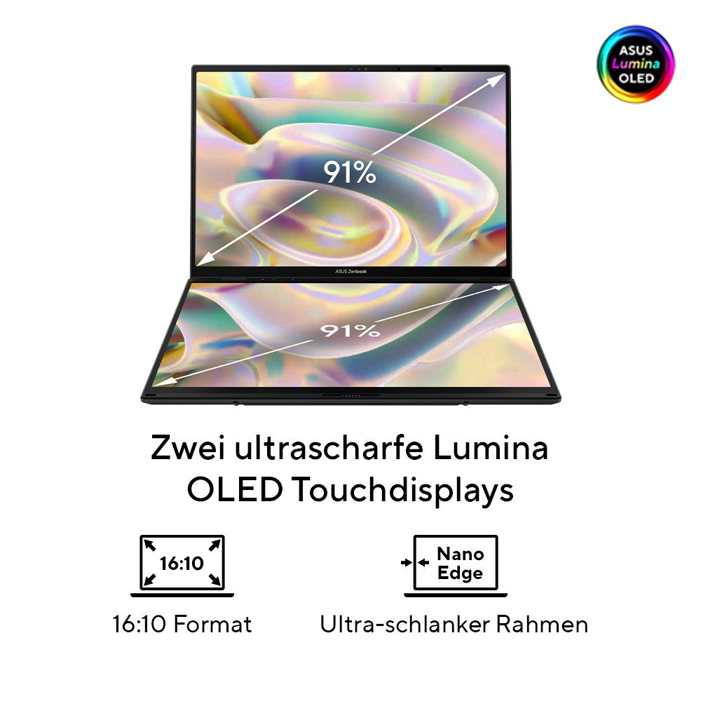 Asus ZenBook DUO 14" U9-285H 16 1TB UX8406CA-QL263W Gaming-Notebook (35,6 cm/14 Zoll, Intel Core Ultra 9 285H, 16 GB, 1000 GB SSD)