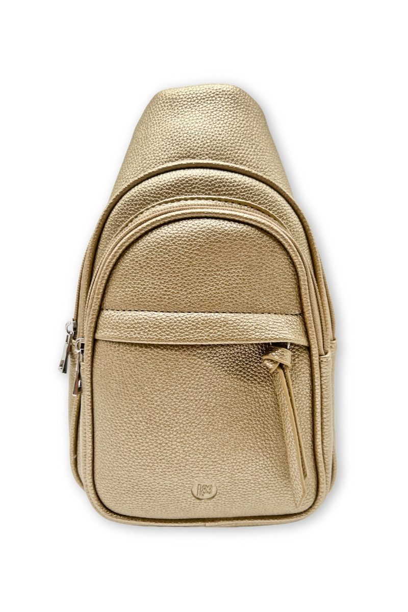 Lot83 Handtasche Rucksack Damen - FAYA - gold, titan