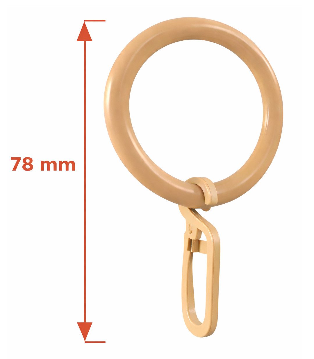 rewagi Gardinenstange Gardinenring mit Überklipshaken Ø41/57 mm Weiß Beige Schwarz, Verkaufseinheit 10, 30, 50, 100 Stück