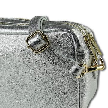 Toscanto Umhängetasche Toscanto Tasche silber Umhängetasche (Umhängetasche), Damen Umhängetasche Leder, silber, Größe ca. 22cm