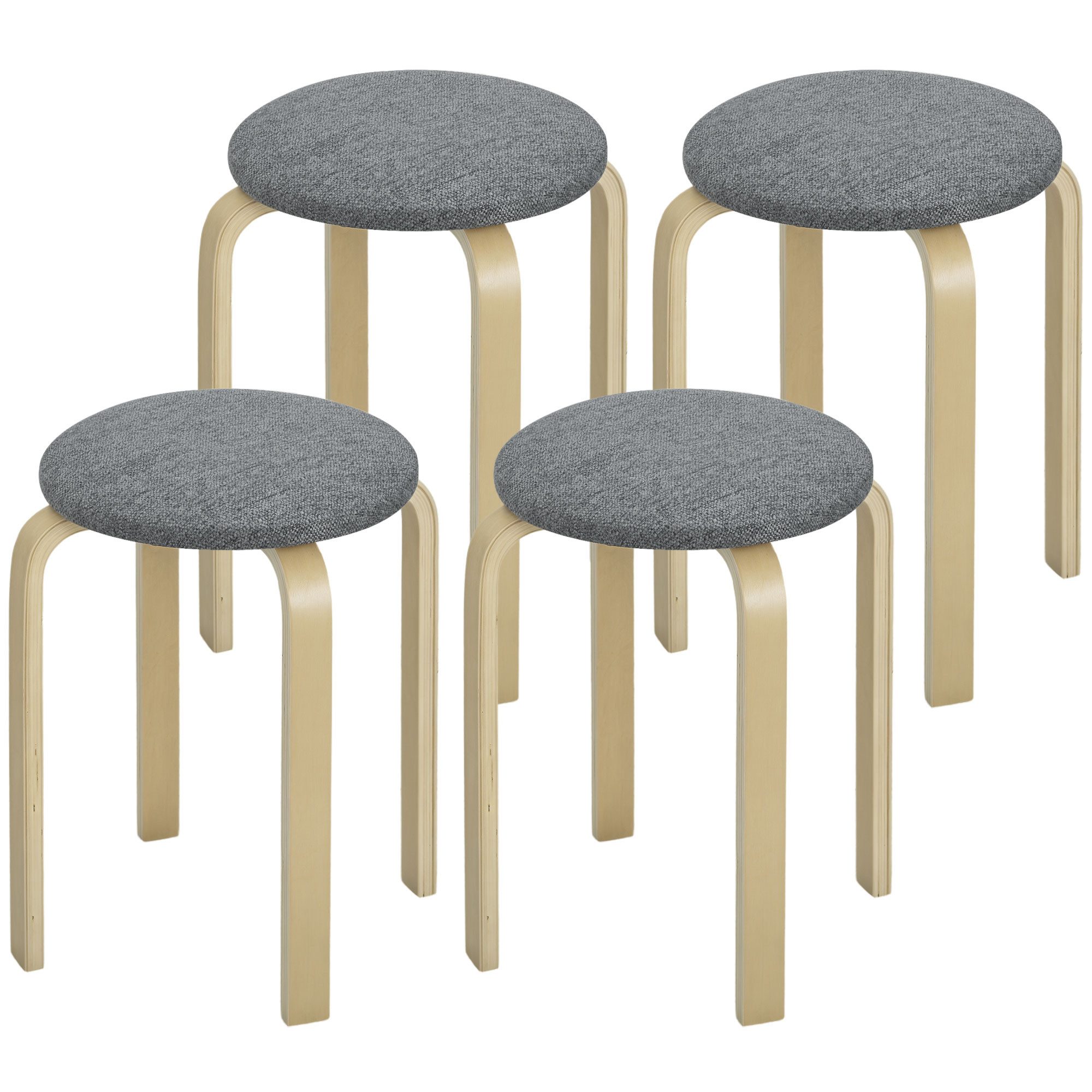 furnicato Barhocker Polsterhocker 4er-Set stapelbar, lackiert, günstig online kaufen