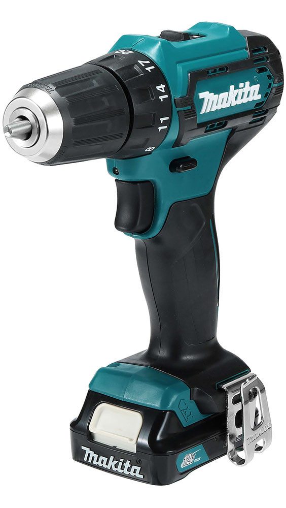 Makita Akku-Bohrschrauber 12V DF333DSAE, max. 1700 U/min, mit 2 Akkus 12V/2,0 Ah, Ladegerät und Koffer – Bild 3 von 5