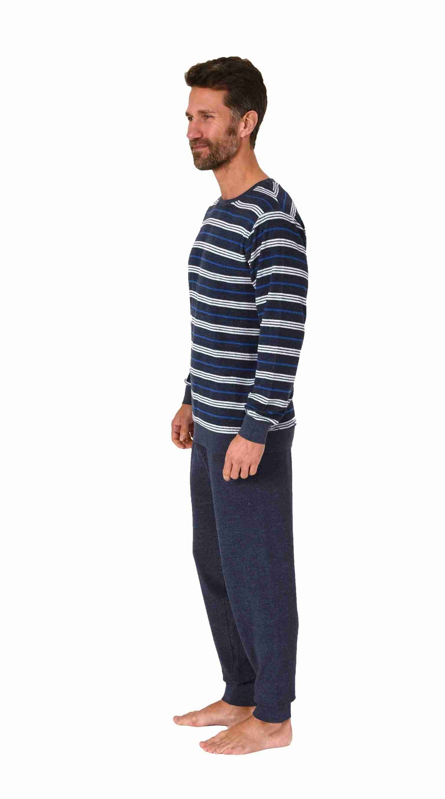 RELAX by Normann Pyjama Herren Frottee Schlafanzug mit Bündchen - auch in Ü günstig online kaufen