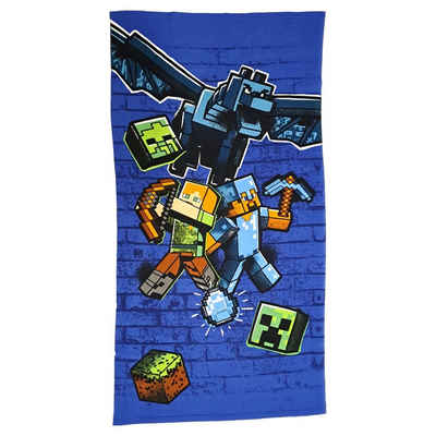 Minecraft Strandtuch »Minecraft Steve Alex Enderdrache XL Badetuch«, Polyester, 70x140 cm