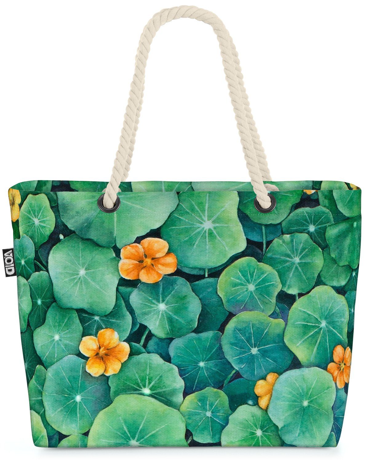 Garten Teich See Blumen Blätter terras Gemälde Grün Pflanzen Strandtasche seerosen (1-tlg), VOID