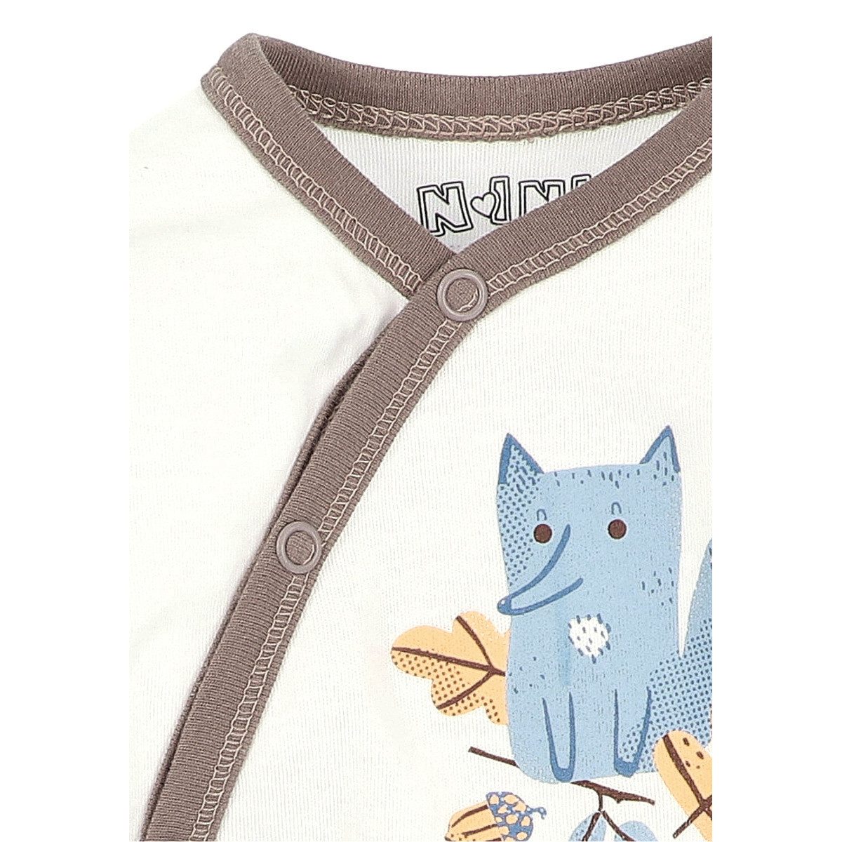 NINI Langarmwickelbody Fuchs Unisex Kinder (1-tlg) Langarm Einteiler, Body, Longsleeve-Body, Bodysuit, Stretchbody