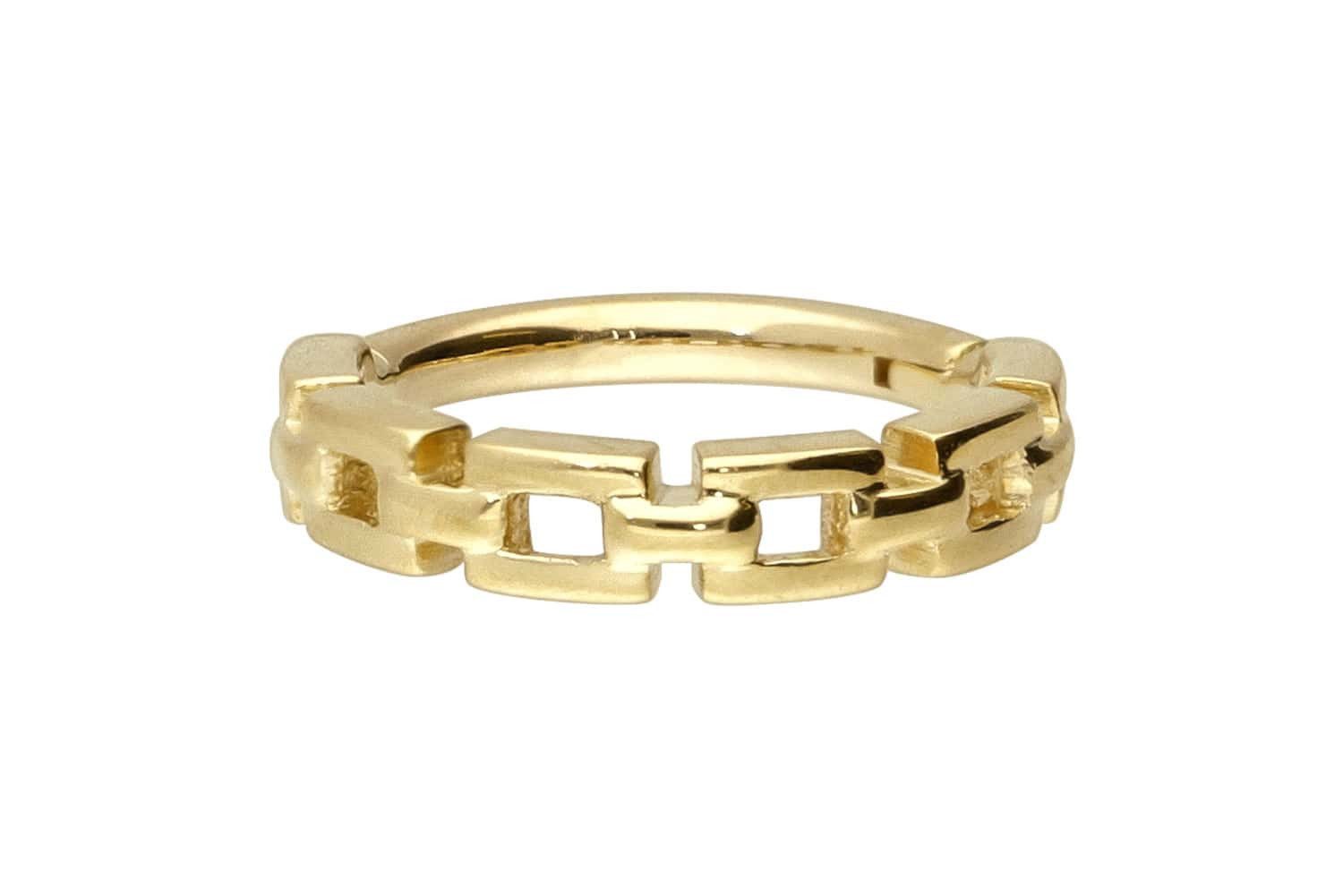 PIERCINGLINE Nasenpiercing 14/18 Karat Gold Segmentring Clicker KETTEN-DESI günstig online kaufen