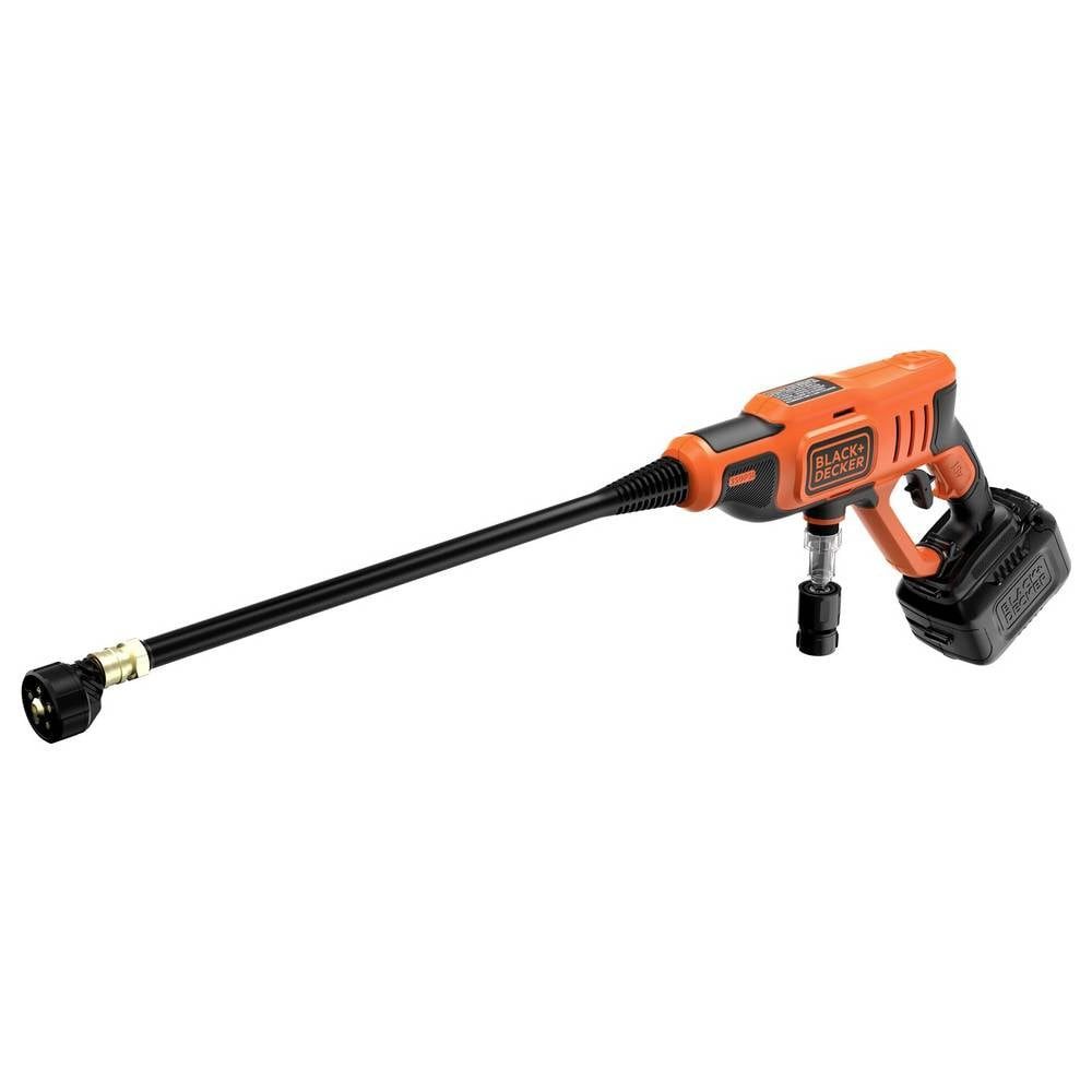 Black + Decker Hochdruckreiniger Akku-Hochdruckreiniger 24 bar Kaltwasser BCPC18D1-QW, inkl. Akku