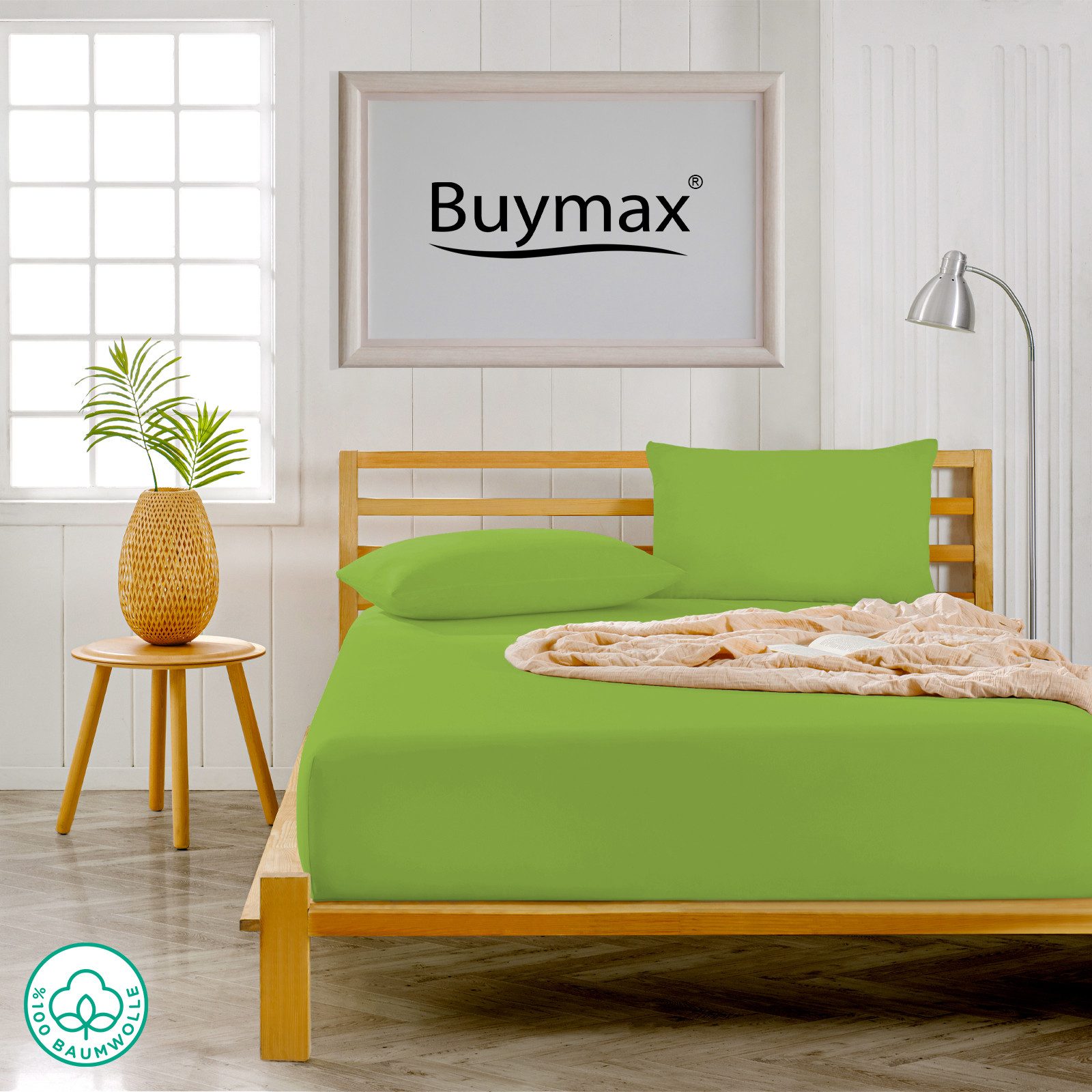 Buymax Kissenbezüge Kissenbezug 100% Baumwolle Premium Jersey, (2 Stück), Kissenhüllen, Reißverschluss, atmungsaktiv, unifarben, einfarbig