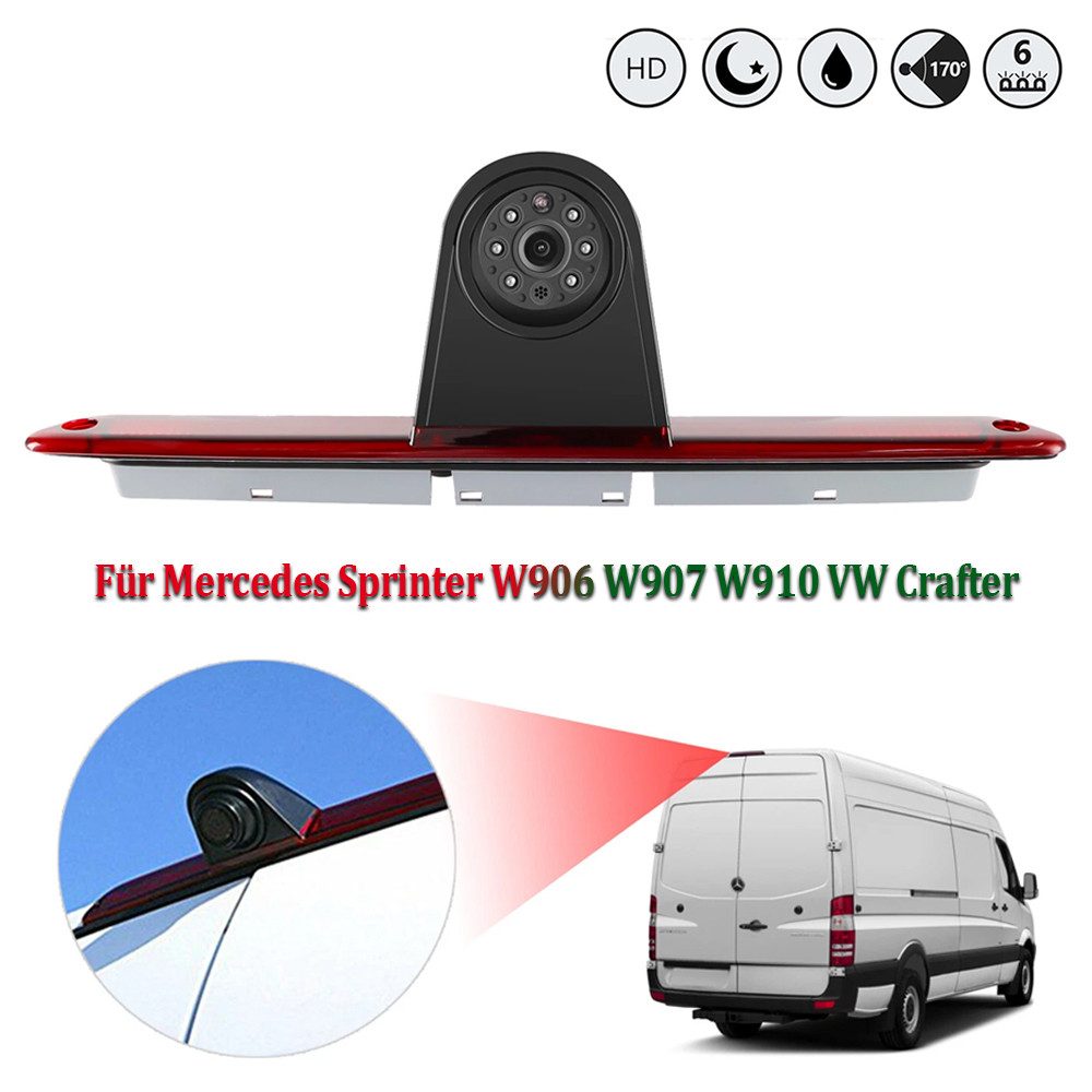 ESSGOO Für Sprinter W907 W906 VW Crafter HD 170° Rückfahrkamera Bremsleuchte Rückfahrkamera