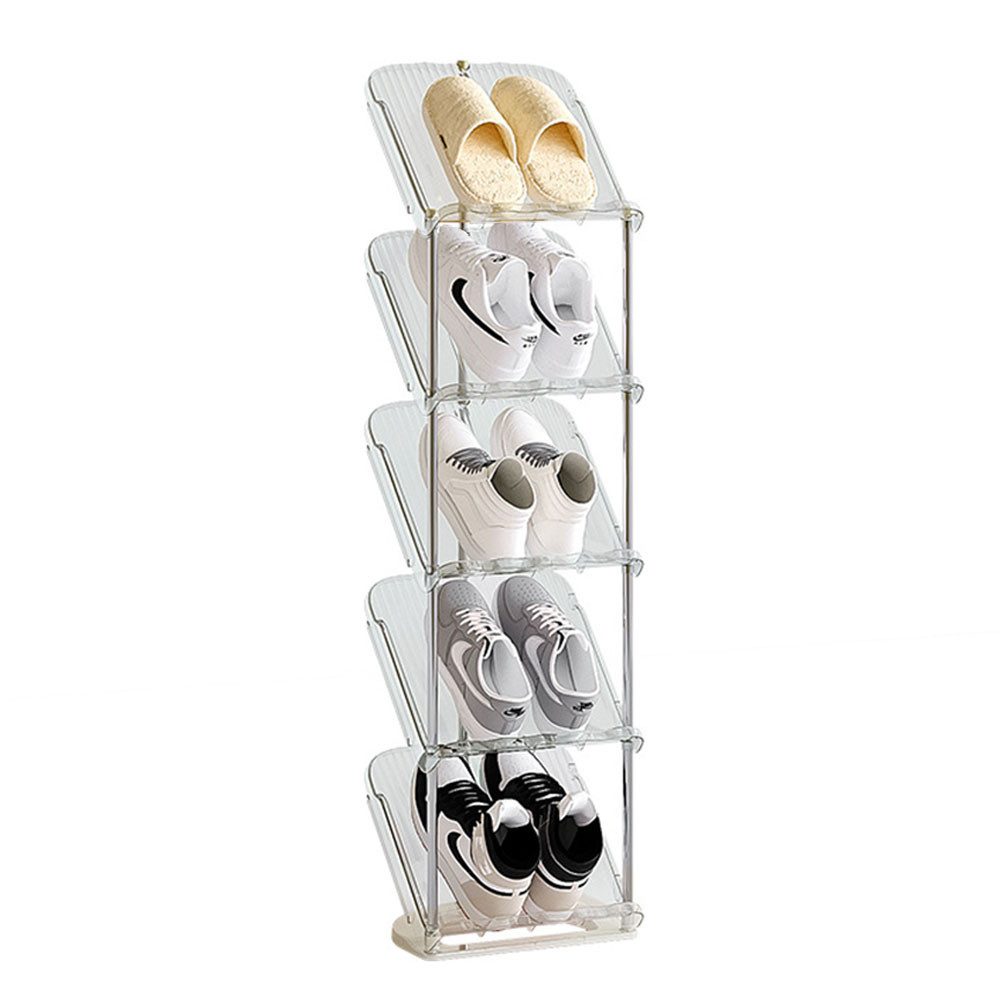Schuhregal Schuhregal Schmal, Platzsparend Schräg Schuhablage, Stapelbare