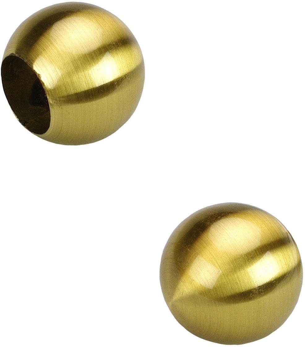 Gardinenstangen-Endstück Ball, 16 mm Gardinen, Ø Liedeco, goldfarben/matt Gardinenstangen für (Set, 2-St)