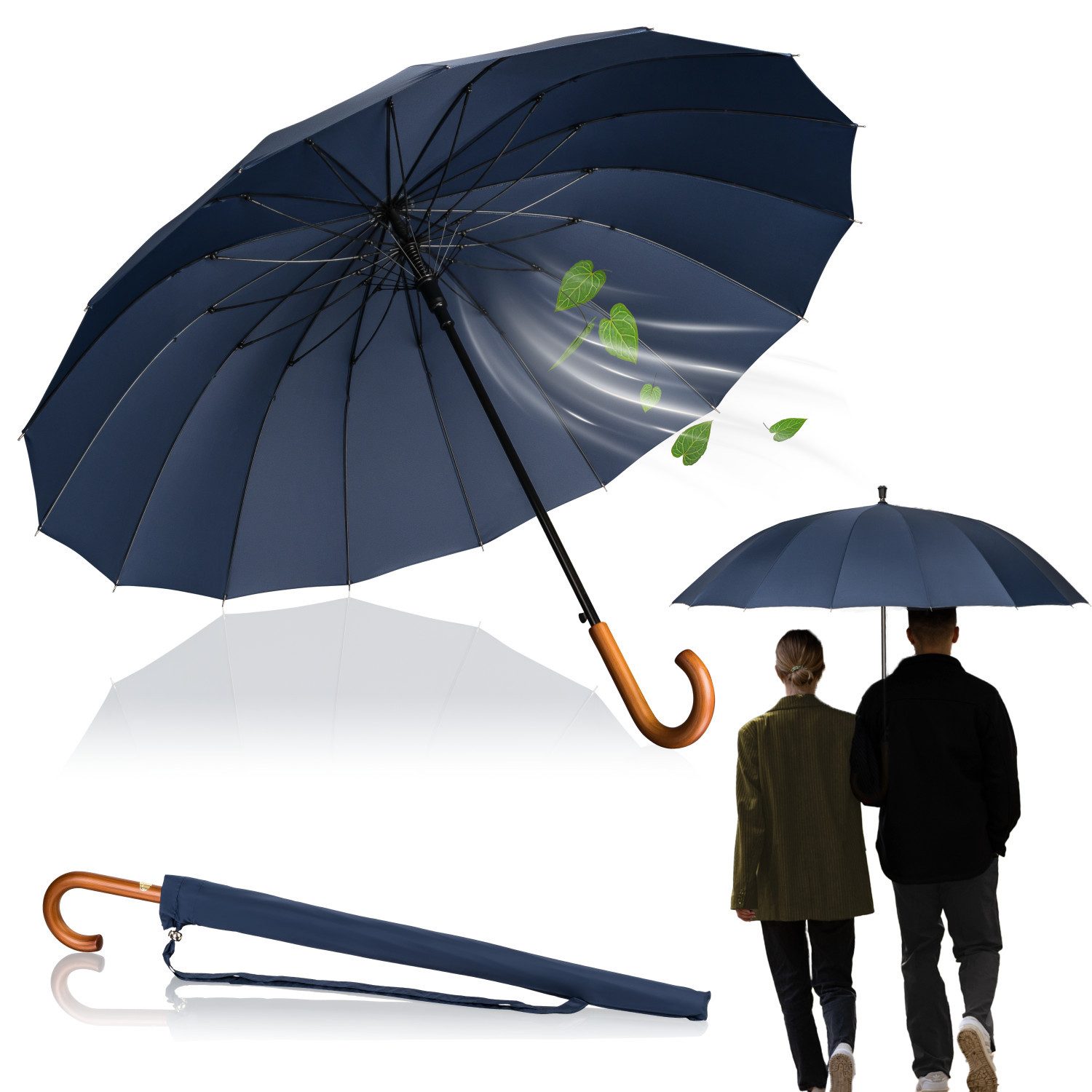 Logan & Barnes Stockregenschirm Edinburgh, Gummierte Spitze