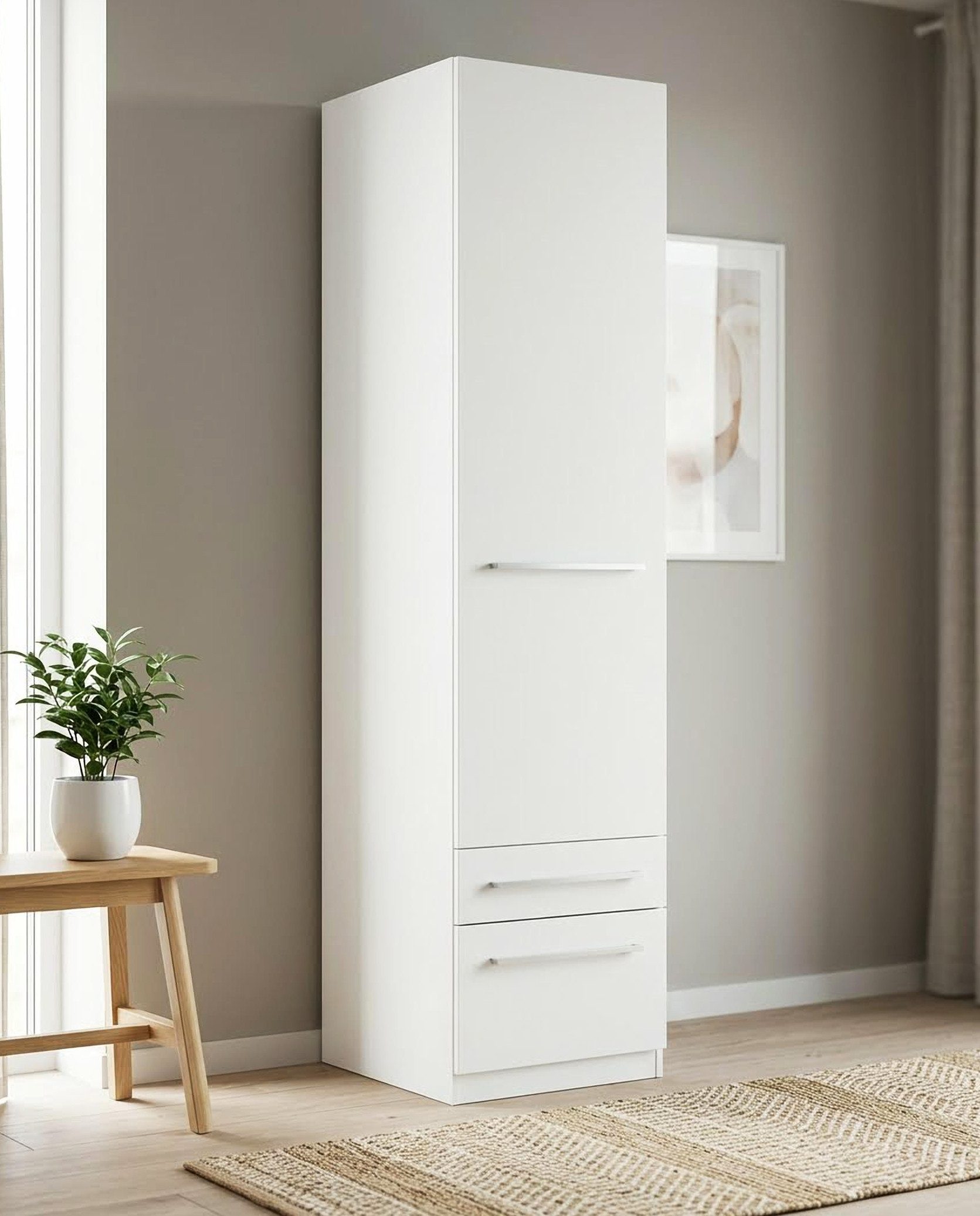 priess Kleiderschrank Schrank Garderobe Wäscheschrank Barcelona in 5 Breiten viel Stauraum, geräumige Schubkästen, mit Spiegel, MADE IN GERMANY