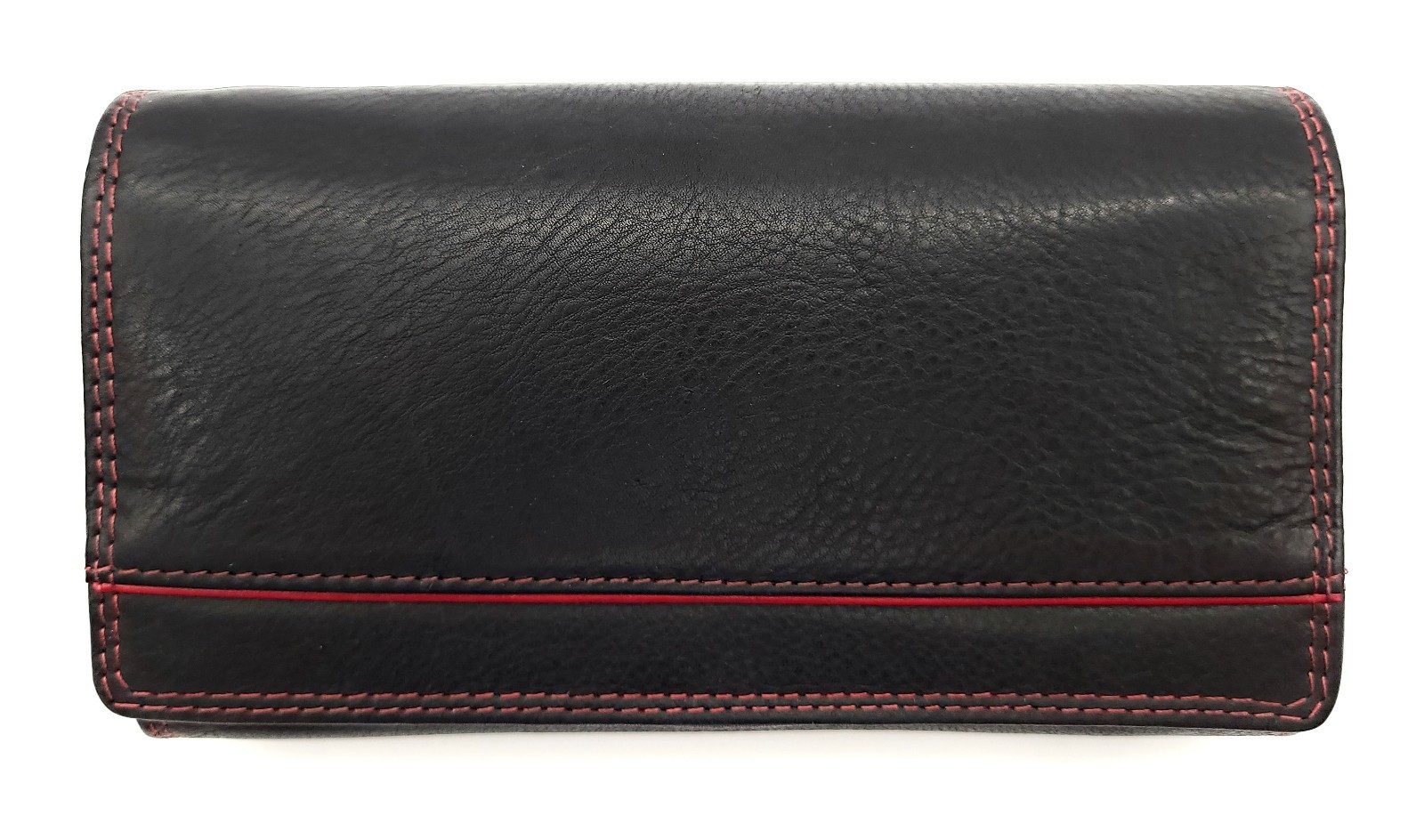 JOCKEY CLUB Geldbörse echt Leder Damen Portemonnaie mit RFID Schutz, bicolor Design, Überschlag mit Druckknopfverschluss, 8 Kartenfächer