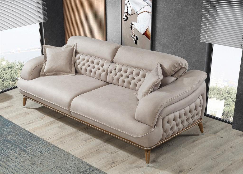 JVmoebel Sofa Dreisitzer Sofa 1 in Wohnzimmer Luxus Teile, Modern Textil, Sitzer Europa Sofas Design 3 Made
