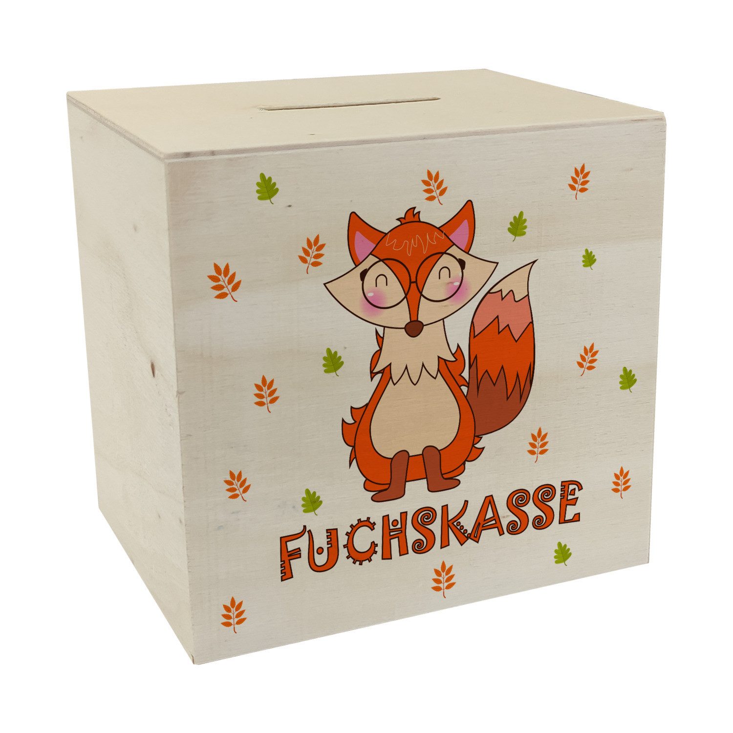 Spardose Fuchs Spardose aus Holz mit Spruch Fuchskasse
