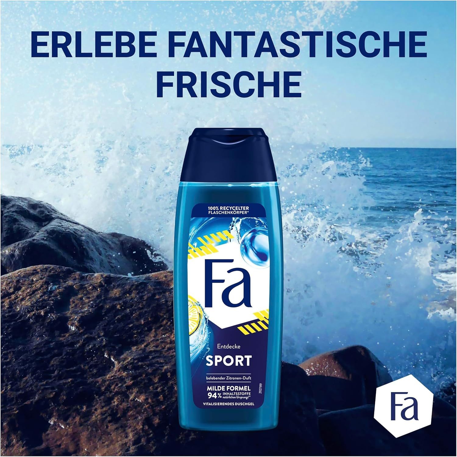 FA Duschgel Duschpflege Sport, vitalisierend-frischer Duft, 6x 250 ml, 6-tlg., milde & vegane Formel
