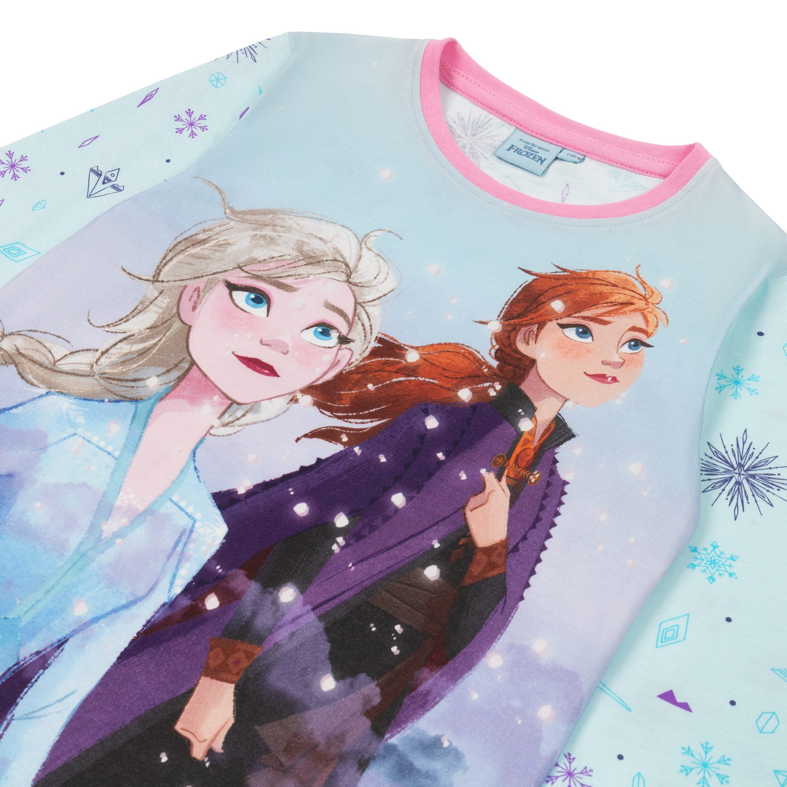 Disney Pyjama Eiskönigin 2 Schlafanzug langarm Pyjama mit Anna und Elsa