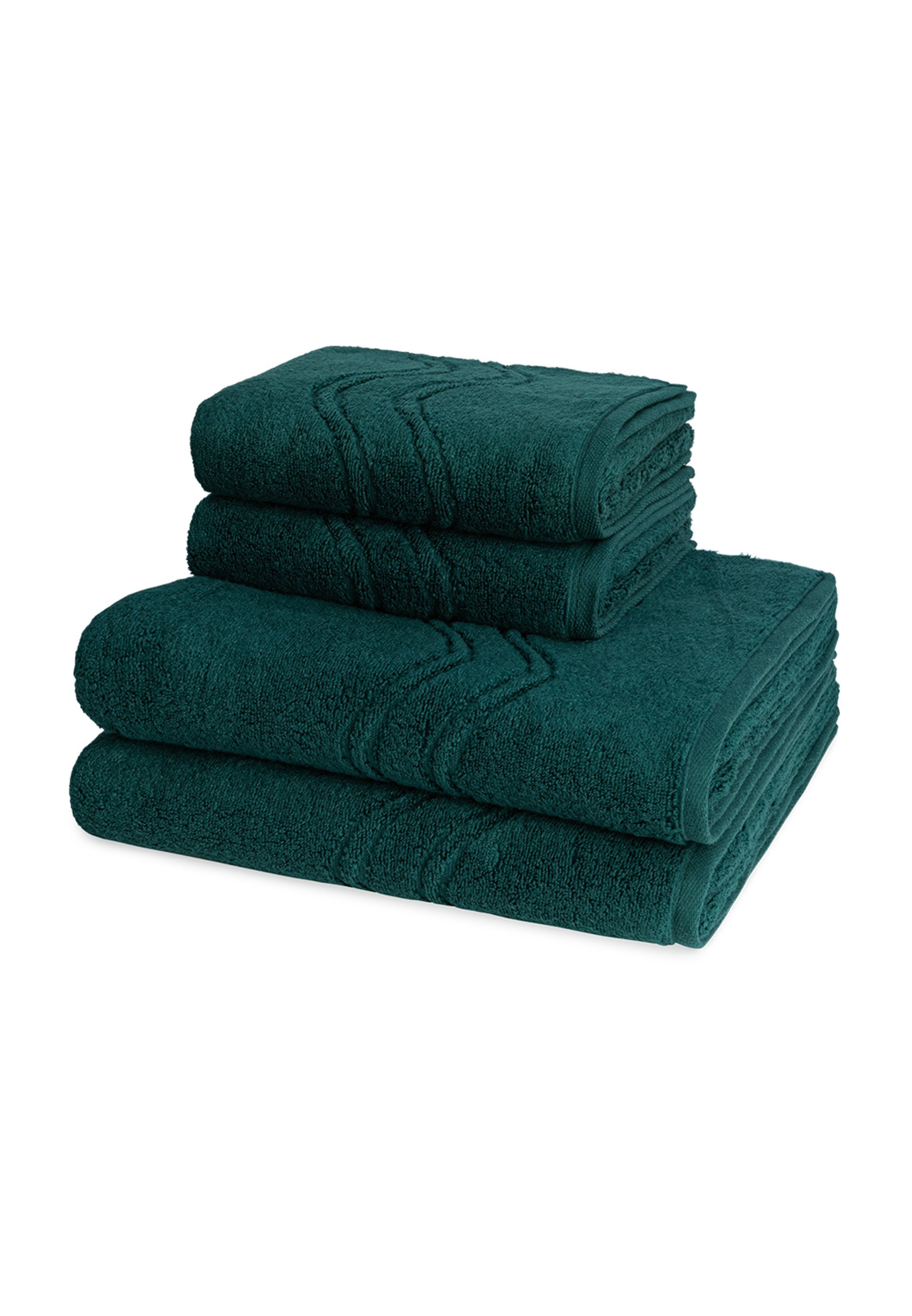 ROSS Handtuch Set Cashmere feeling, Walkfrottee, (Spar-Set, 4-tlg), 2 X Handtuch 2 X Duschtuch - im Set - Baumwolle -