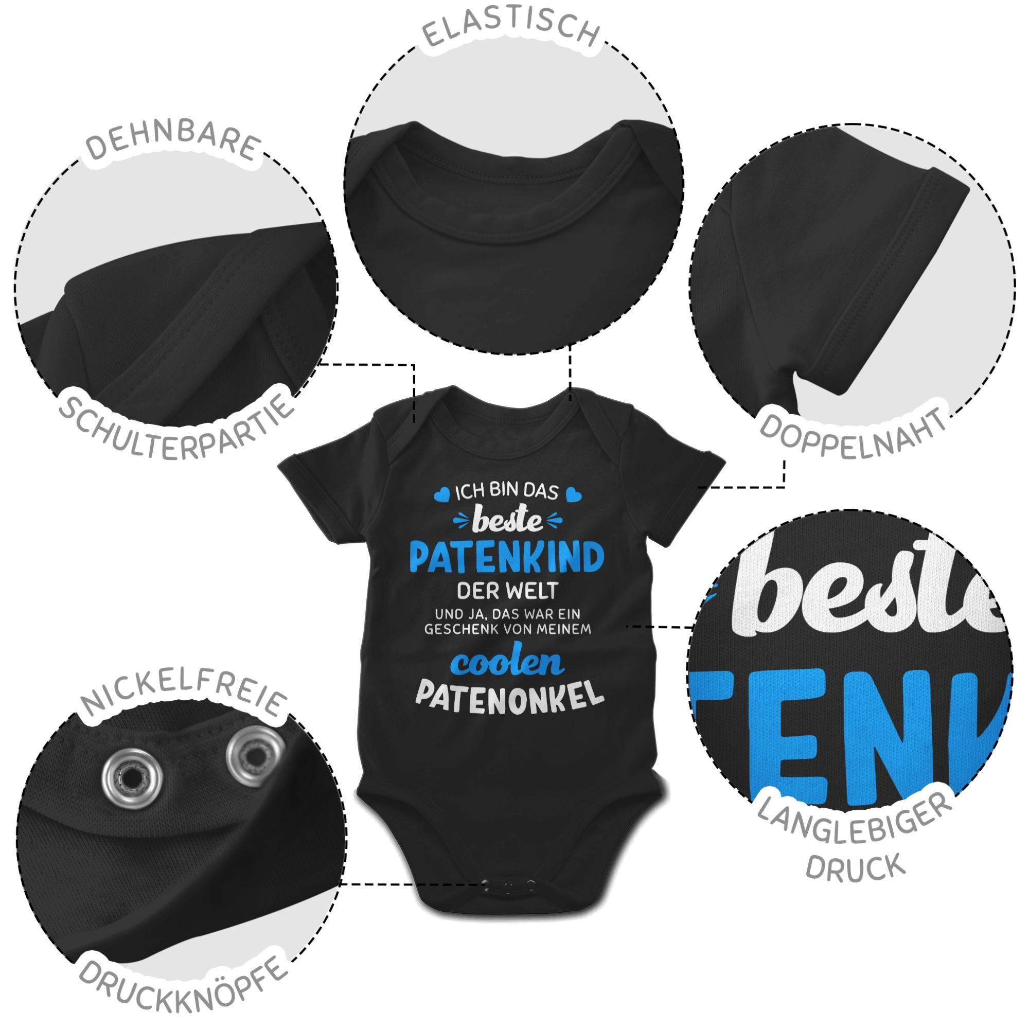 Shirtracer Shirtbody Ich bin das beste Patenkind der Welt weiß/blau Pate Patenonkel