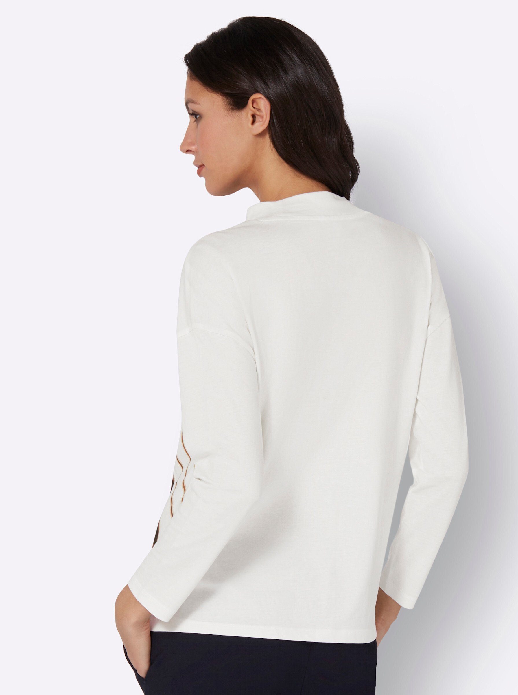 Sieh an! T-Shirt Stehkragen-Shirt Langarm günstig online kaufen