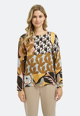 Milano Italy Kurzarmbluse BLOUSE WITH ROUNDNECK AND LONG