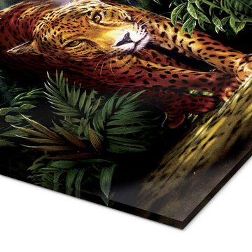 Posterlounge Acrylglasbild Robin Koni, Dschungelleopard, Digitale Kunst