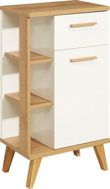 Saphir Unterschrank Quickset Badschrank mit 1 Schublade, 1 Tür, seitlichen Ablagen Badezimmer-Unterschrank inkl. Türdämpfer, 50,5 cm breit