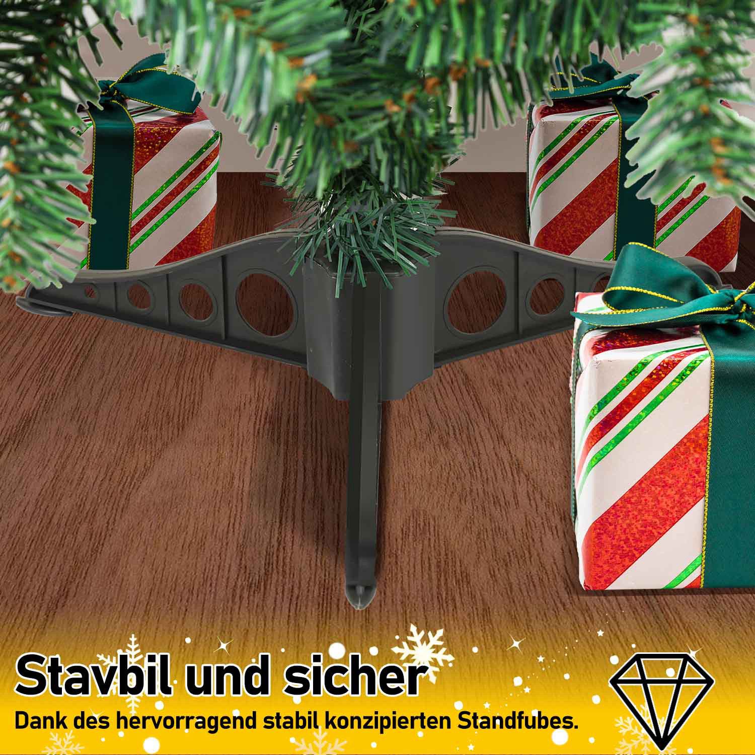 Clanmacy Künstlicher Weihnachtsbaum 120cm Tannenbaum mit Ständer Abziehbar und Klappbar, Weihnachtsdeko, Tannenbaum, Gute Kompression, nicht leicht verformt – Bild 3 von 5
