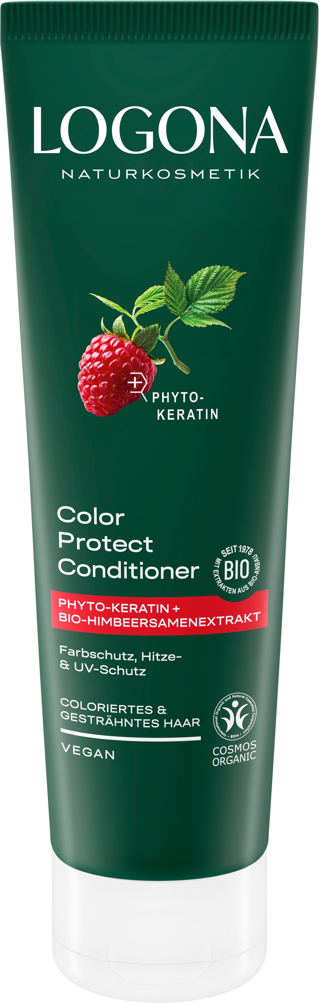 LOGONA Haarspülung COLOR PROTECT CONDITIONER, für coloriertes und strapaziertes Haar, Leave-in-Formel ohne Ausspülen