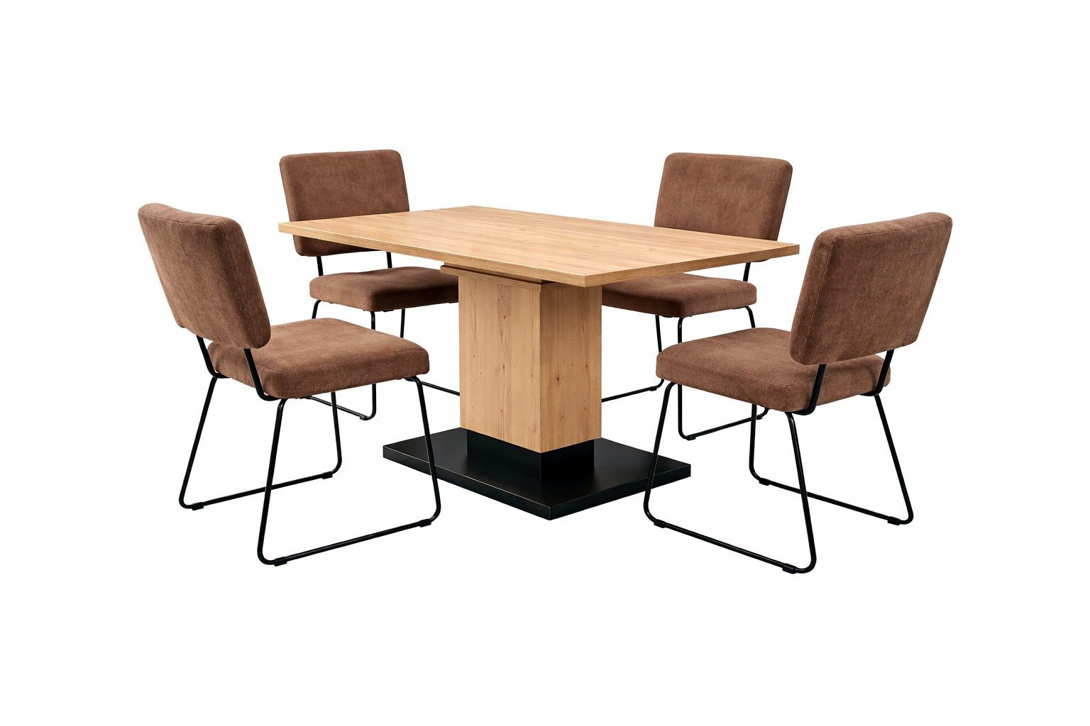 moebel-direkt-online Sitzgruppe 5tlg. Tischgruppe mit ausziehbaren Tisch und vier Stühlen, (Spar-Set, 5teilig)
