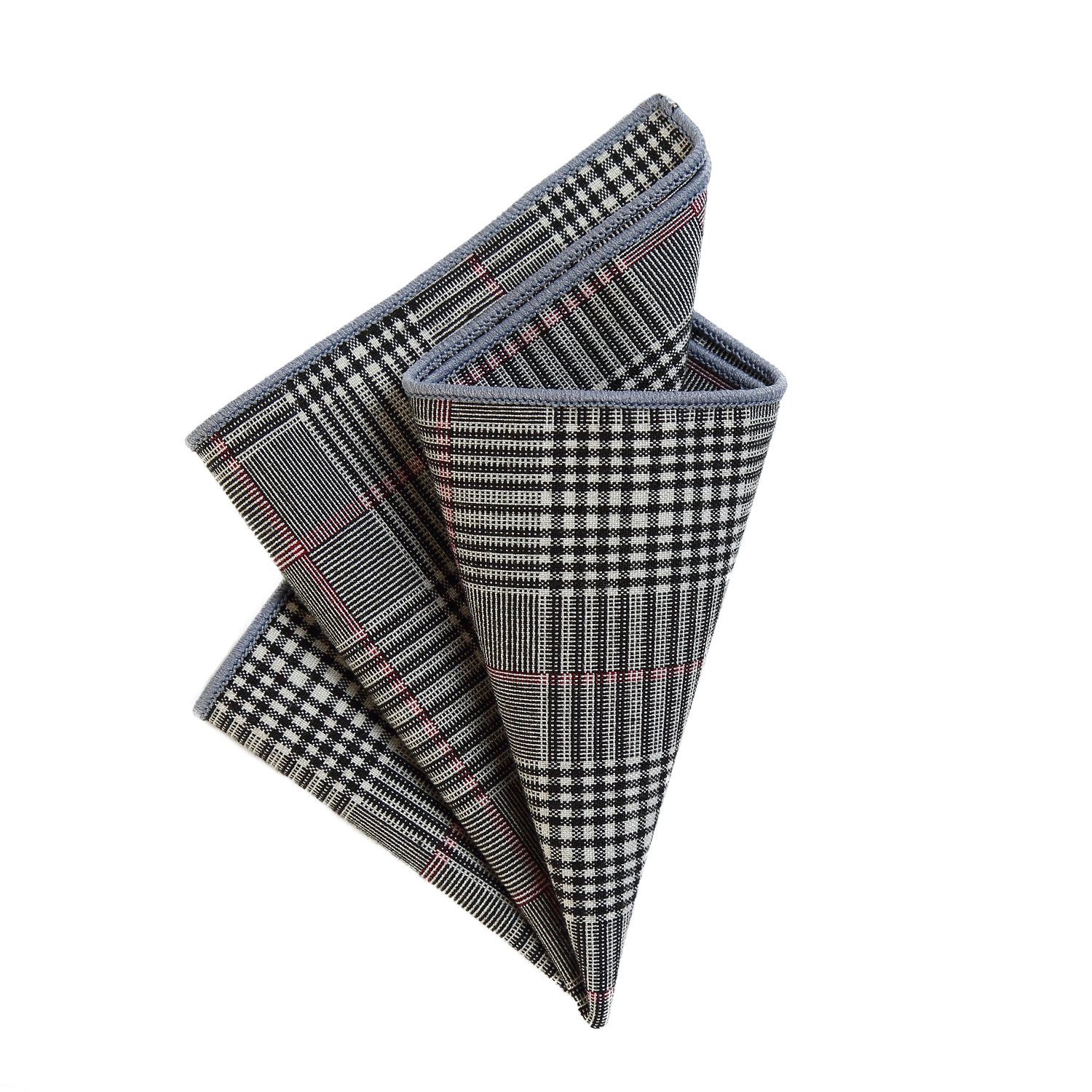 DonDon Einstecktuch DonDon Herren Einstecktuch Taschentuch 23 x 23 cm Baumwolle Tweed, (Packung, 1-St), zum Falten, kariert, Tweed-Look grau-schwarz