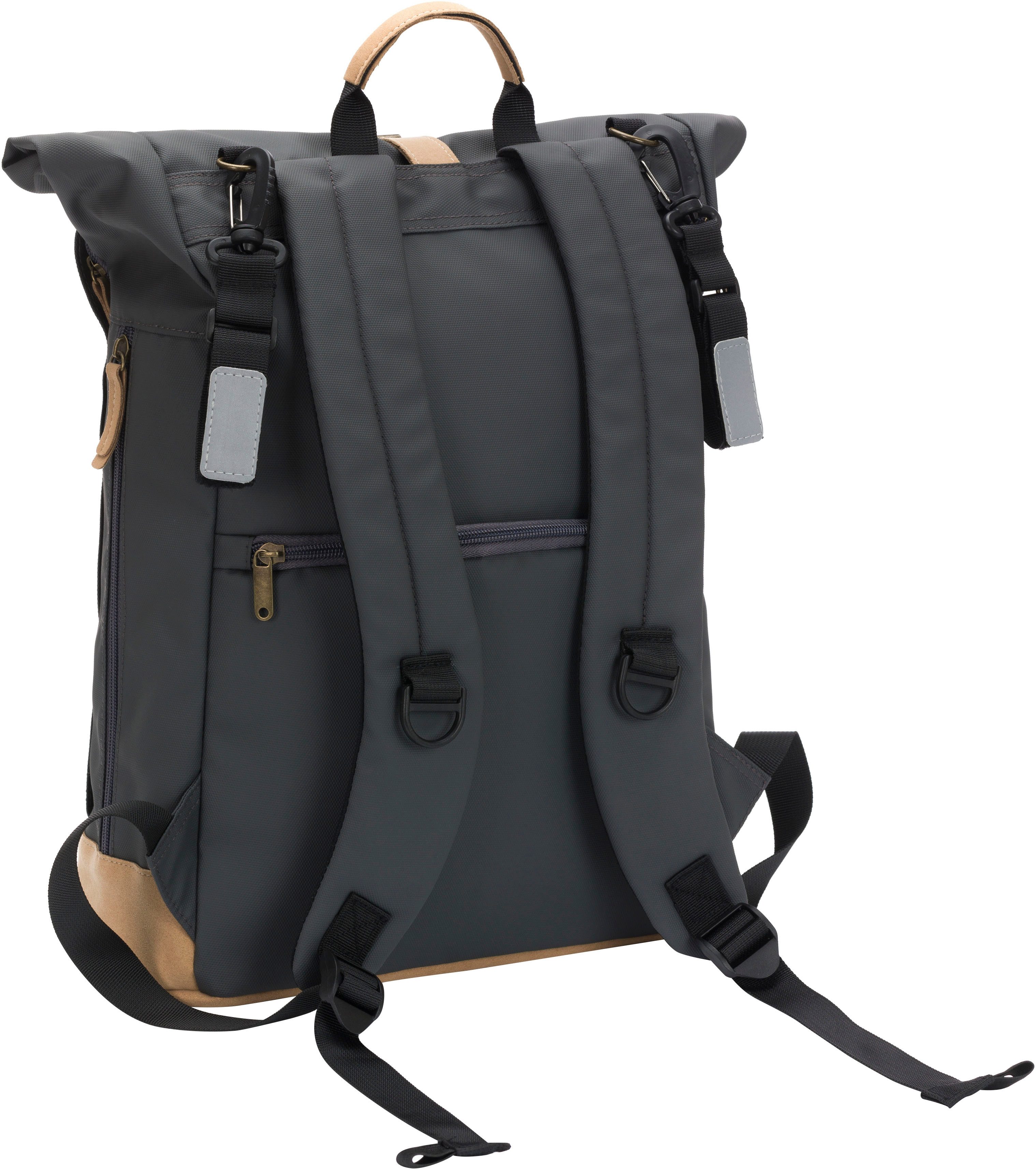 Fillikid Wickelrucksack Rolltop Berlin stone grey, inkl. Wickeltunterlage