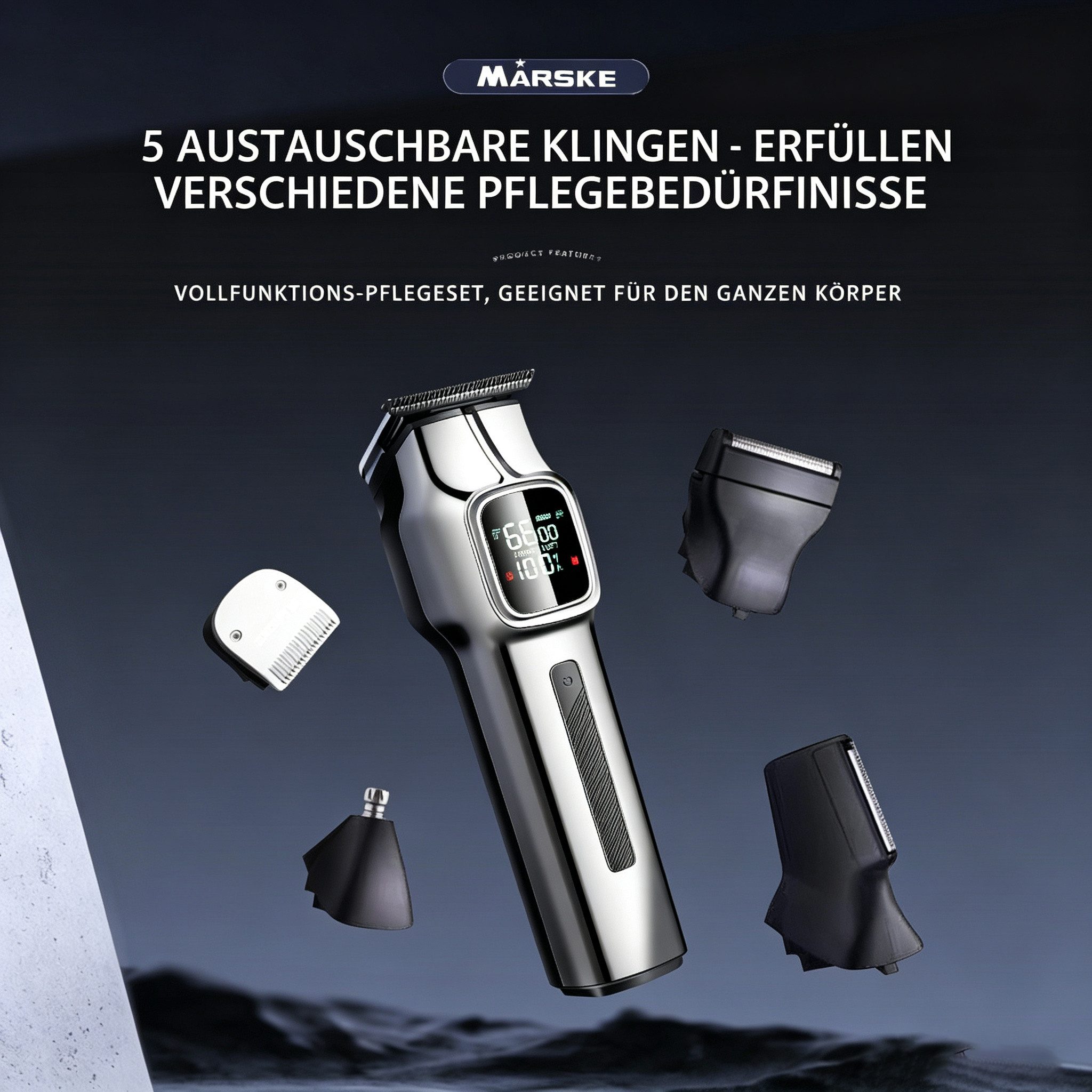 Toomoke Haarschneider Haar- und Bartschneider 5-in-1 Haarschneidemaschine für Herren, Wird mit einer Basis und 4 Begrenzungskämmen geliefert, Haarschneider Haar – Bild 4 von 5