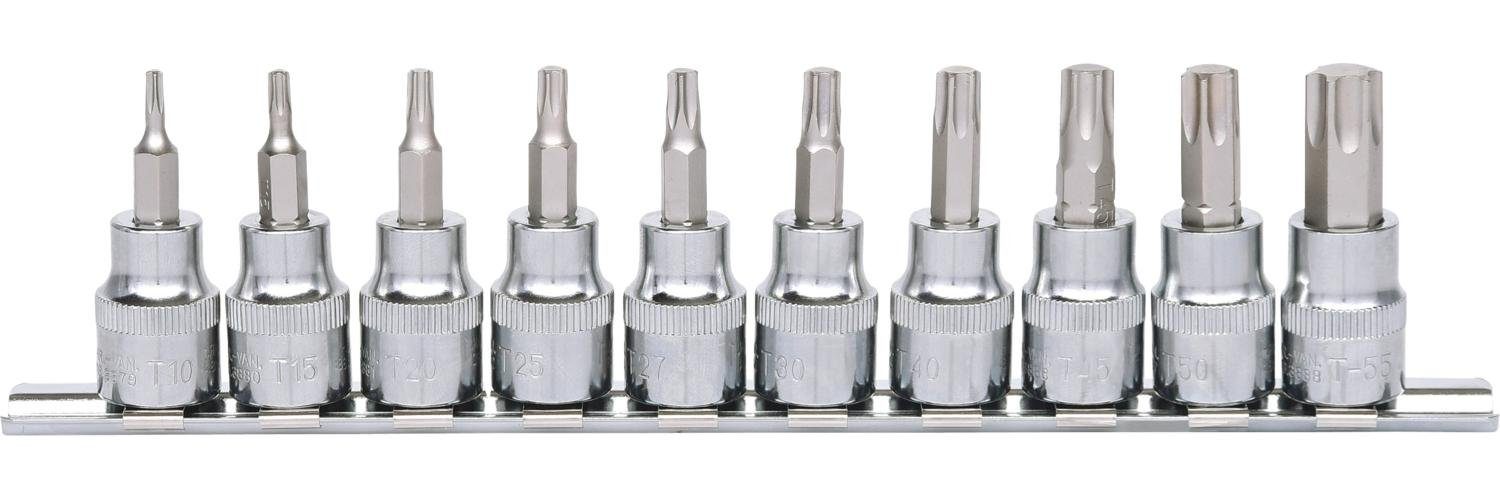 Thumbnail - KS Tools Bohrer- und Bitset 3/8" CHROMEplus Bit-Stecknuss-Satz Torx, 10-tlg T10-T55