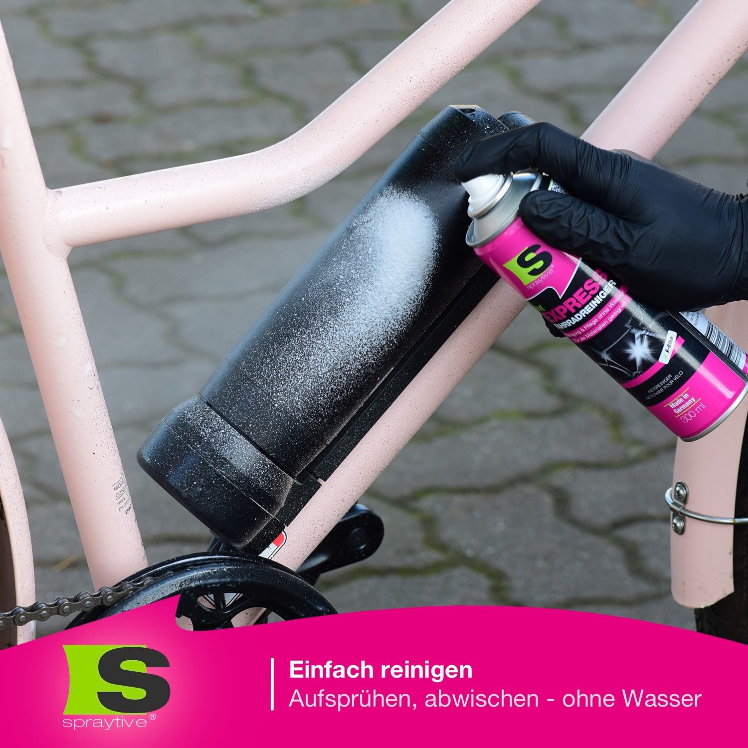 Spraytive 2x 300ml Express Fahrradreiniger Spray, Reinigung & Pflege ohne Wasser Zweiradreiniger (Made in Germany)