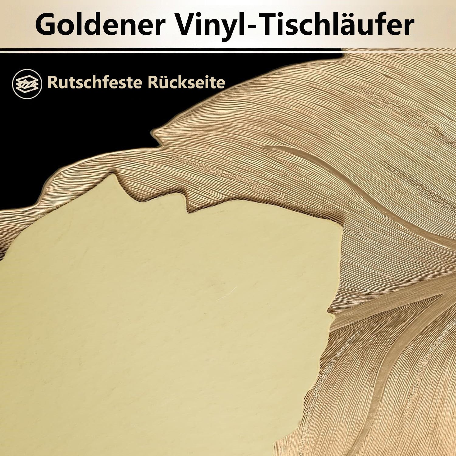 FOUORTUNATE-BEE Tischläufer Blattmuster Tischläufer Hitzebeständig Vinyl Tischdeko (für Hochzeit, Dinner-Party, Festtafel)