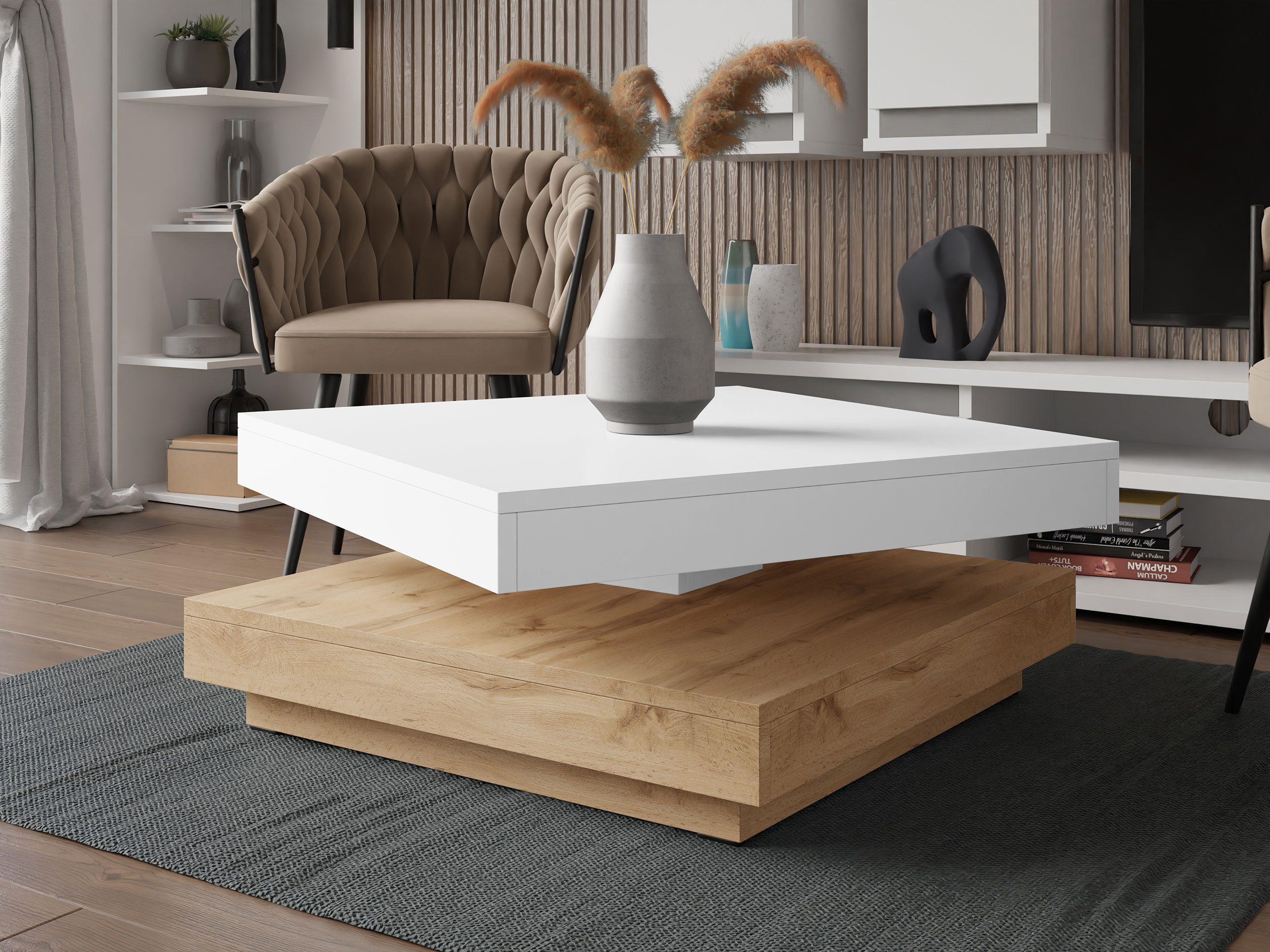 MIRJAN24 Couchtisch Nenani, Obere Tischplatte 360° frei drehbar günstig online kaufen