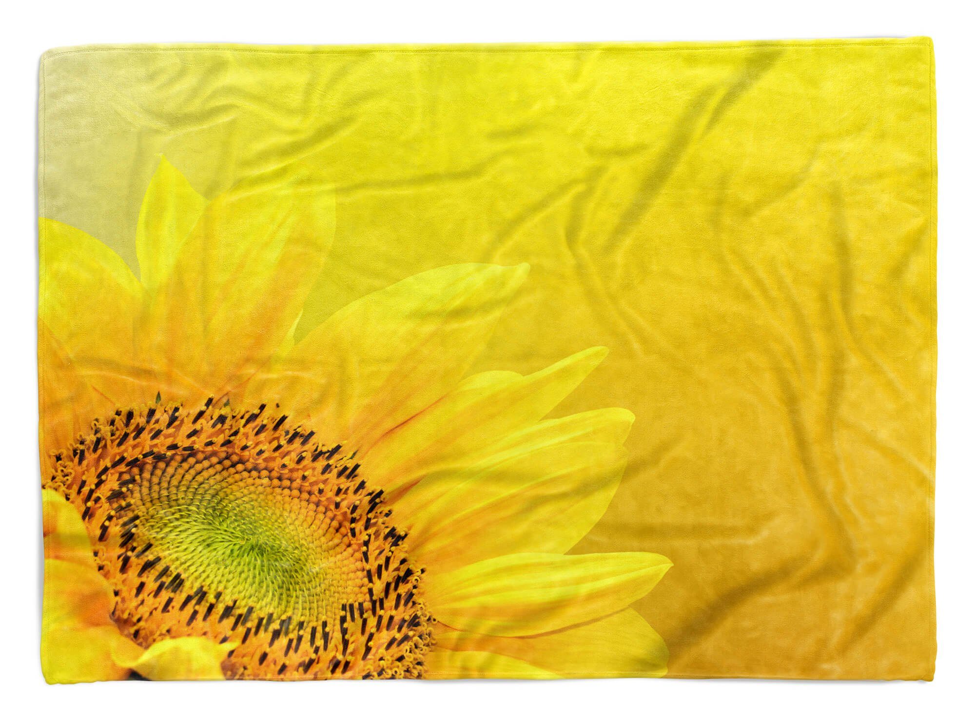 Sinus Art Handtücher Handtuch Strandhandtuch Saunatuch Kuscheldecke mit Fotomotiv Sonnenblume Gelb S, Baumwolle-Polyester-Mix (1-St), Handtuch