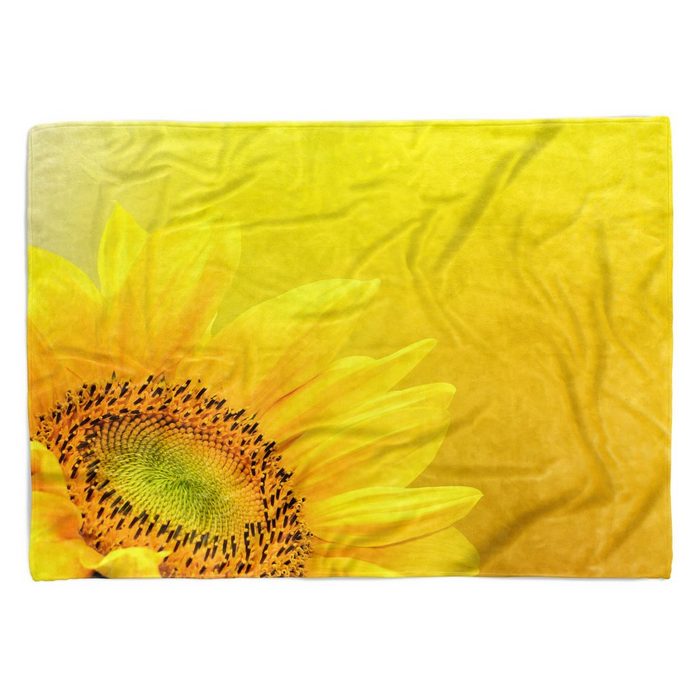 Sinus Art Handtücher Handtuch Strandhandtuch Saunatuch Kuscheldecke mit Fotomotiv Sonnenblume Gelb S Baumwolle-Polyester-Mix (1-St) Handtuch