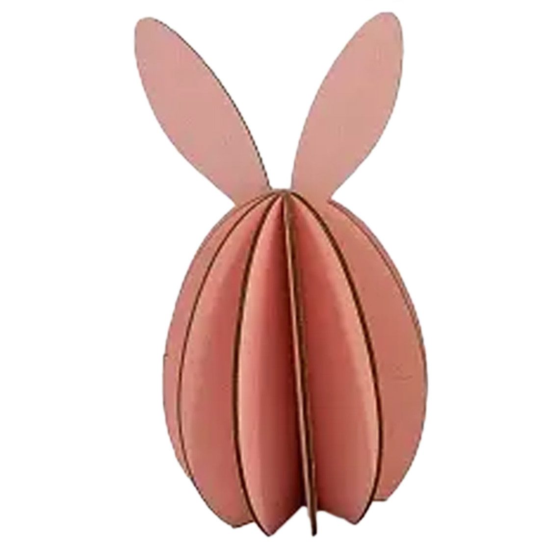 NOOR LIVING Osterei Oster Deko Ei aus Holz 3D Effekt (Osterfigur, Deko Aufsteller), Osterei mit Hasenohren Tischdeko Frühlingsdeko
