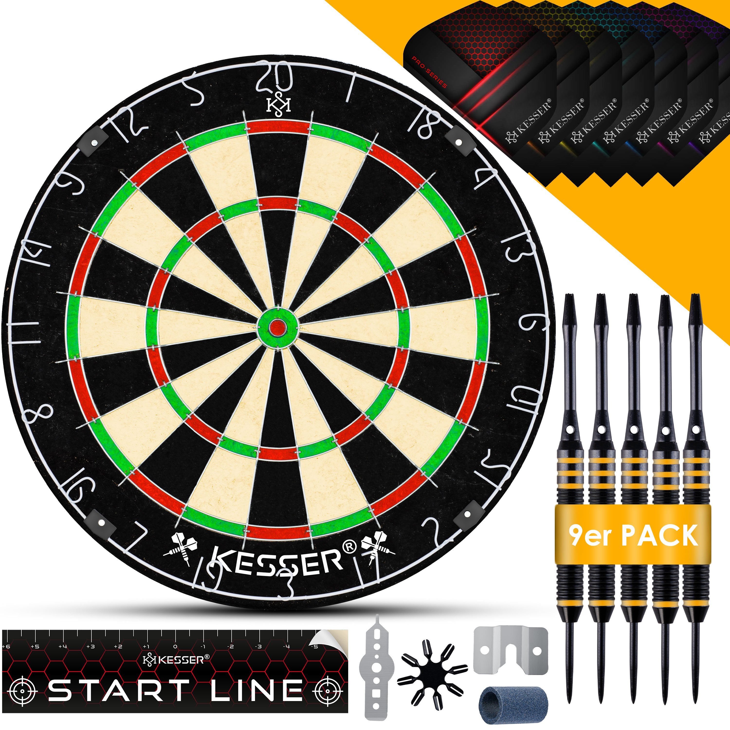 Dartscheibe Dartboard KESSER kork Professional Dartpfeile mit Dartscheibe,