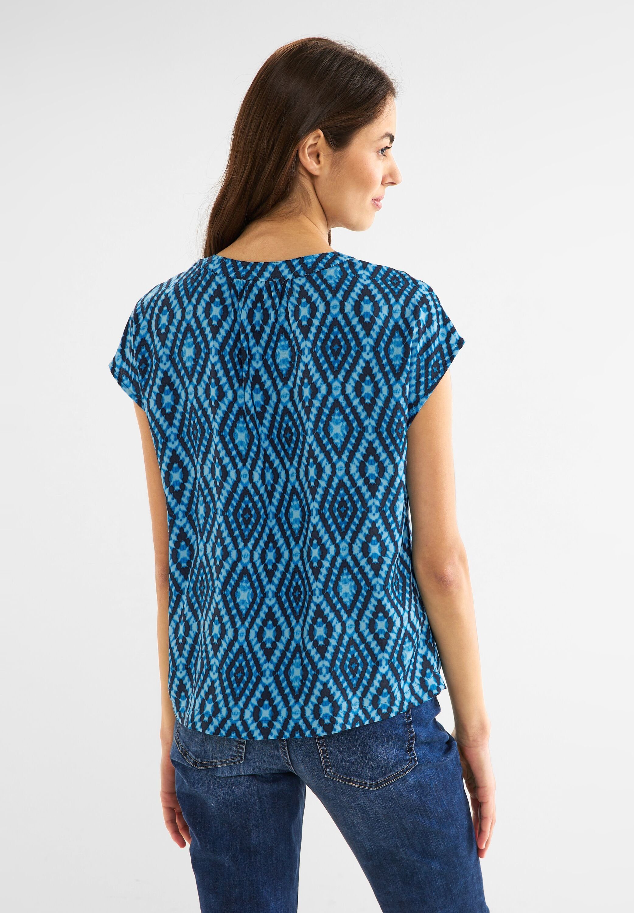 STREET ONE Shirtbluse aus softer Viskose, Rhombus Minimalprint