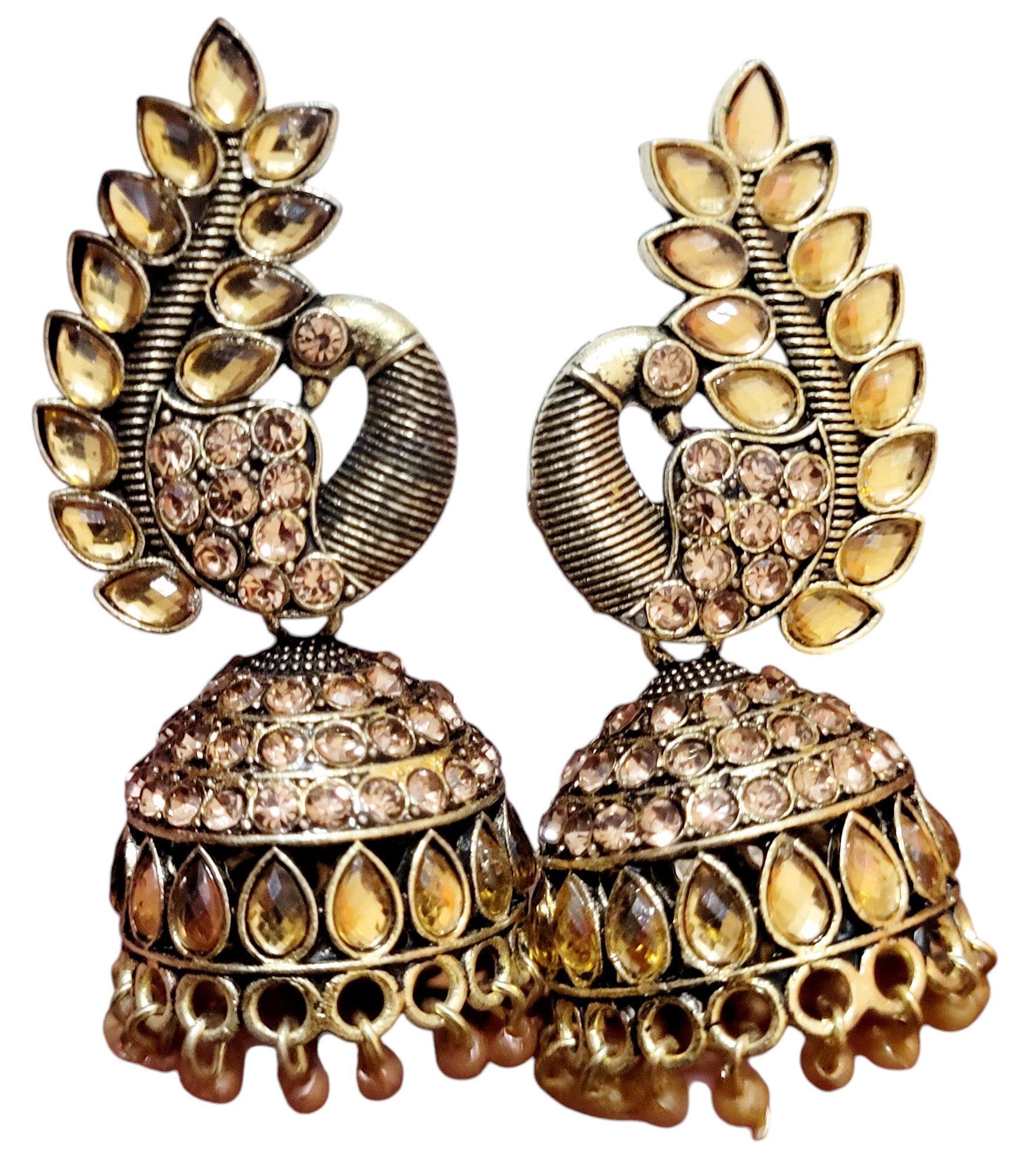 PfauGermany Paar Ohrhänger Golden PFAU BEADS (2-tlg)